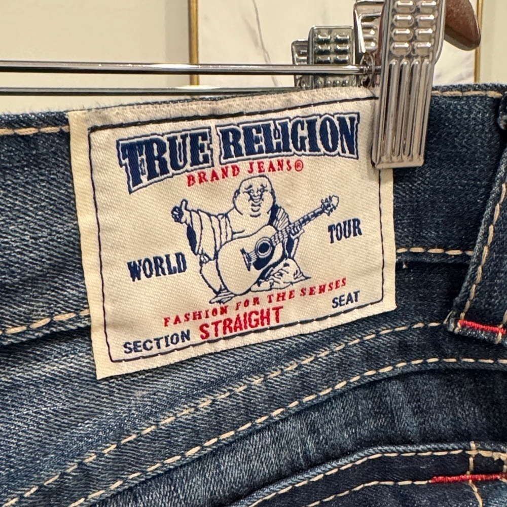 True Religion Navy Distressed Relaxed Jeans - Picture 3 of 6